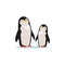 Couple of penguins sitting on an ice, Arctic fauna species vector Illustration