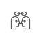 Couple person heads and chain outline icon