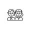 Couple person line icon