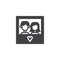 Couple picture with heart icon vector