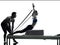 Couple pilates reformer exercises fitness isolated