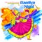 Couple playing Dandiya in disco Garba Night poster for Navratri Dussehra festival of India