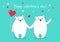Couple polar bear balloon hearts valentines card