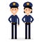 Couple police officers avatars characters