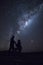 A couple proposing under the Milky Way