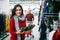 Couple purchasing christmas holiday decorations