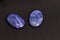 Couple of purple flat buttons used to create jewelry