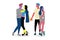 Couple relationships loving man and woman. Walk, a declaration of love and hugs. Vector illustration in a flat style on isolated