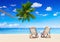 Couple Relaxation Vacation Summer Beach Holiday Concept
