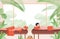 Couple relaxing in massage salon vector flat illustration. Wellness resort, body relaxing treatment concept.