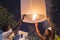 Couple release Chinese lantern