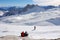 Couple resting in skiing area