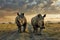 couple of rhinoceros, AI generated