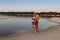 Couple at the Rio Negro in the Amazon of Brazil