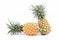 Couple ripe pineapple on white background healthy pineapple fruit food isolated