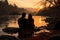 Couple on a romantic getaway, enjoying a scenic view together.