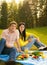 Couple at romantic picnic