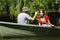 Couple in rowboat