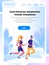 Couple running cartoon character sport man woman activities isolated healthy lifestyle concept full length vertical copy