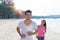 Couple Running Man And Woman Sport Runners Jogging On Beach Working Out Smiling Happy Fit Male And Female Fitness Jogger