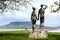 Couple sculpture at Lake Balaton Fonyod