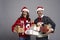 Couple shocked with so many Christmas presents