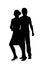 Couple silhouette with clipping path