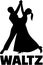 Couple silhouette dancing Waltz