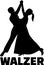 Couple silhouette dancing Waltz german