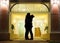 Couple in silhouette Kissing