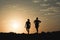 Couple silhoutte and sunset, Guajira