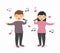 Couple singing together with music vector illustration