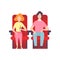 Couple Sitting in Cinema Theatre and Watching Movie, Young Man and Woman Looking at Projection Screen in Cinema Hall