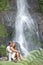 Couple Sitting Waterfalls