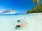 Couple Snorkelling Summer Beach Vacation Concept