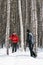 Couple Snowshoeing in Killarney Provincial Park, Ontario