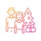 Couple spending Christmas together gradient linear vector icon