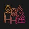 Couple spending Christmas together gradient vector icon for dark theme