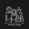 Couple spending Christmas together white linear icon for dark theme