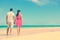 Couple Standing On Beach Travel Holding Hands