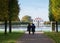 Couple Strolling in Peterhof Gardens