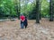 Couple strolls through grounds of the Rodin Museum, Paris, France