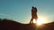 Couple at sunset silhouette kiss hugging. slow motion video. young couple kissing at sunset. man and girl meet each
