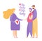 Couple with Surrogate Pregnant woman. Vector illustration flat cartoon style. Adoptive parents. Surrogacy