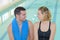 Couple at swimming pool