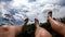 Couple swinging over Bali rice terrace