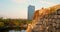 Couple takes selfie at Osaka Castle