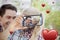 Couple taking Valentines selfie