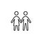 Couple togetherness line icon