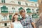 Couple on a tourist journey in Valletta, Malta